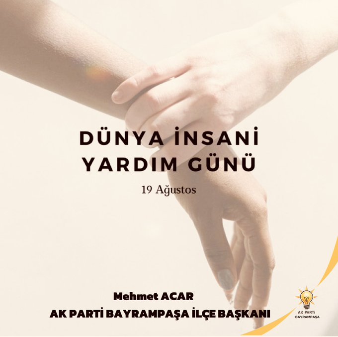 19 Ağustos Dünya İnsani Yardım Günü.