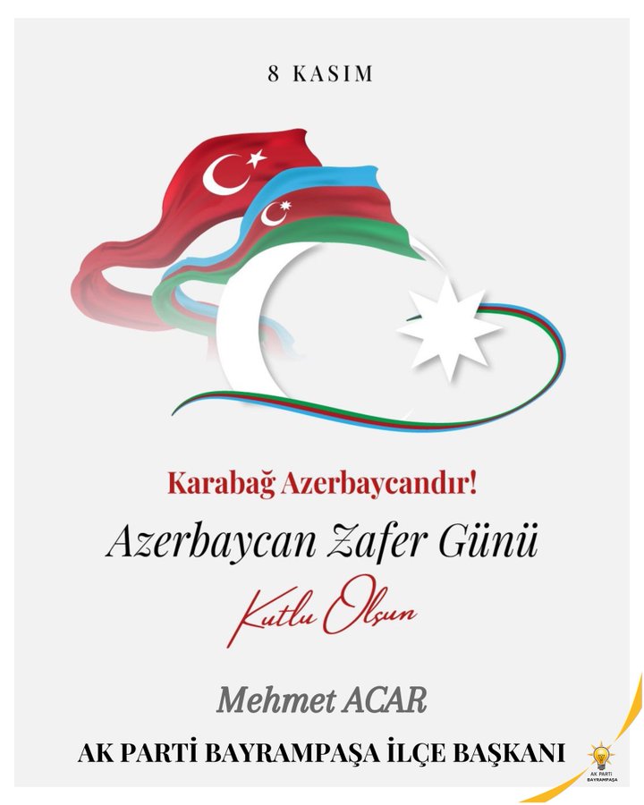 8 Kasım Zafer Günü vesilesiyle Karabağ'ın özgürlük gününü kutlarız.