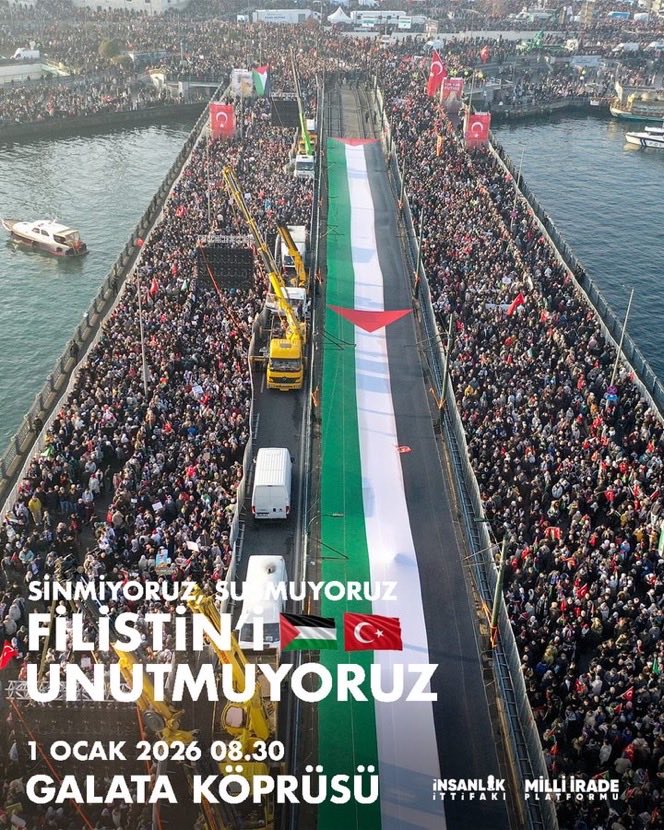 Filistin’i unutmuyoruz! Yeni yılın ilk günü Galata Köprüsü’nde buluşuyoruz!