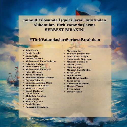 Sumud Filosu umut, özgürlük ve insanlık için yola çıkt