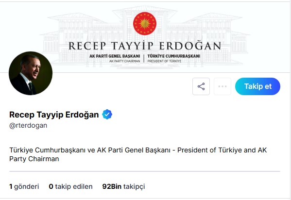 Cumhurbaşkanımız Sayın Recep Tayyip Erdoğan artık Next Sosyal’de